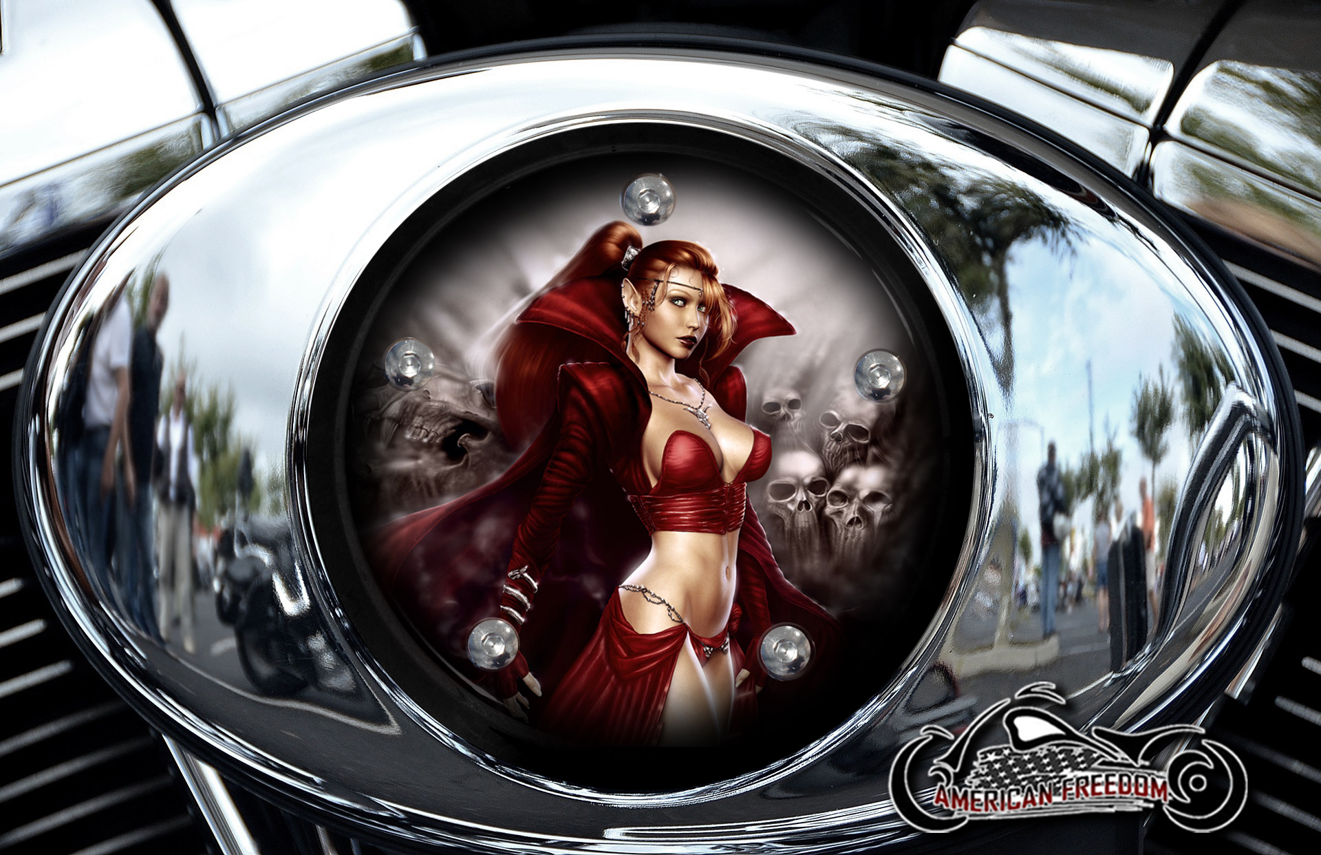 Custom Air Cleaner Cover - Red Witch